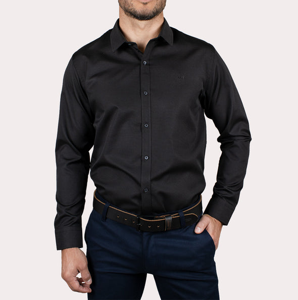 Silueta Slim - Camisa Manga Larga Dobby R-1052130008