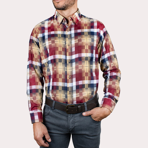 Silueta Regular - Camisa Manga Larga Cuadros R-1053110638