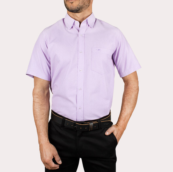 Silueta Regular - Camisa Manga Corta Dobby R-1053110661