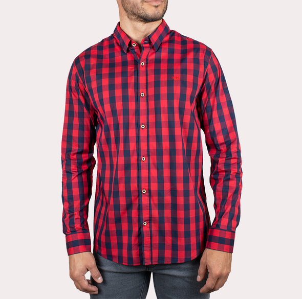 Silueta Slim - Camisa Manga Larga Cuadros R-1053130098