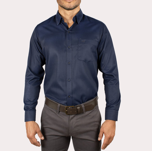 Silueta Regular - Camisa Manga Larga Dobby R-1052110073