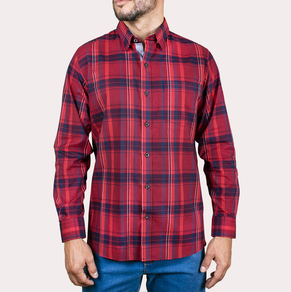 Silueta Regular - Camisa Manga Larga Cuadros R-1053110677