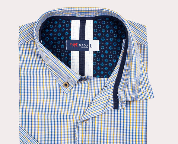 Silueta Regular - Camisa Manga Corta Cuadros R- 1053110684