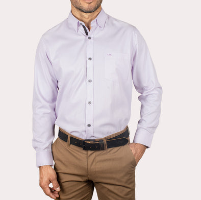 Silueta Regular - Camisa Manga Larga Dobby R- 1052110087