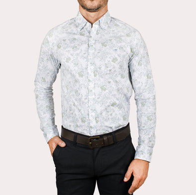 Silueta Slim - Camisa Manga Larga Estampada Flores R-1053130073