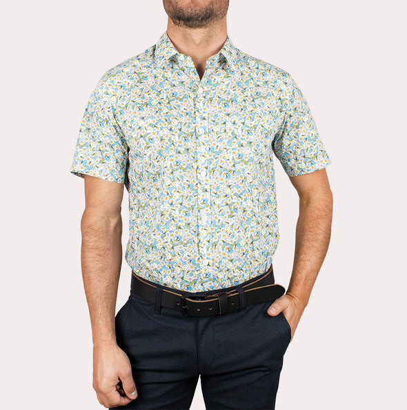 Silueta Slim - Camisa Manga Corta Estampada Flores R-1053130075