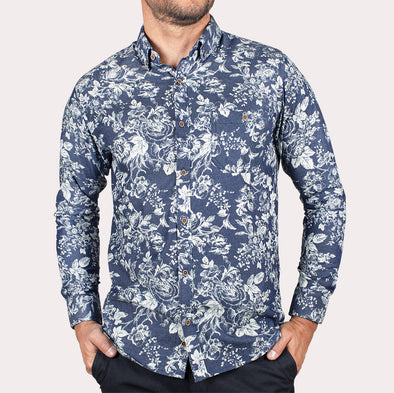 Silueta Slim - Camisa Manga Larga Estampada Flores R-1053130077