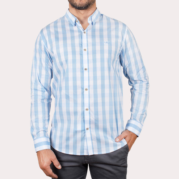 Silueta Slim - Camisa Manga Larga Cuadros R-1053130098