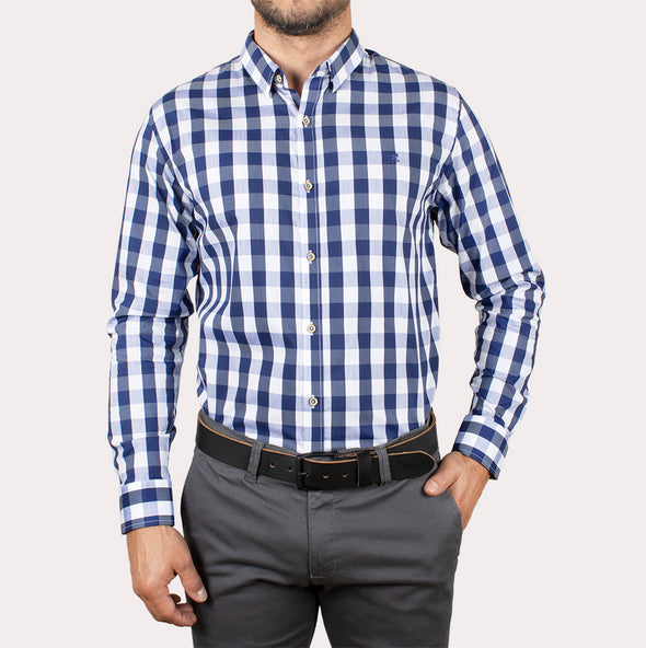 Silueta Slim - Camisa Manga Larga Cuadros R-1053130098