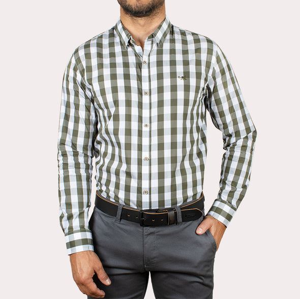 Silueta Slim - Camisa Manga Larga Cuadros R-1053130098