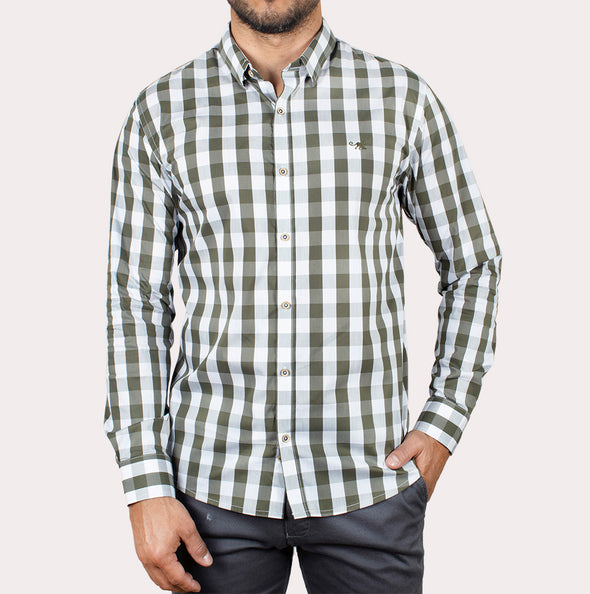 Silueta Slim - Camisa Manga Larga Cuadros R-1053130098