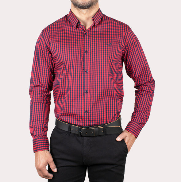 Silueta Slim - Camisa Manga Larga Cuadros R-1053130099