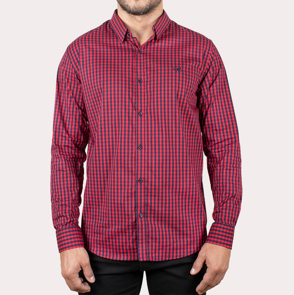 Silueta Slim - Camisa Manga Larga Cuadros R-1053130099